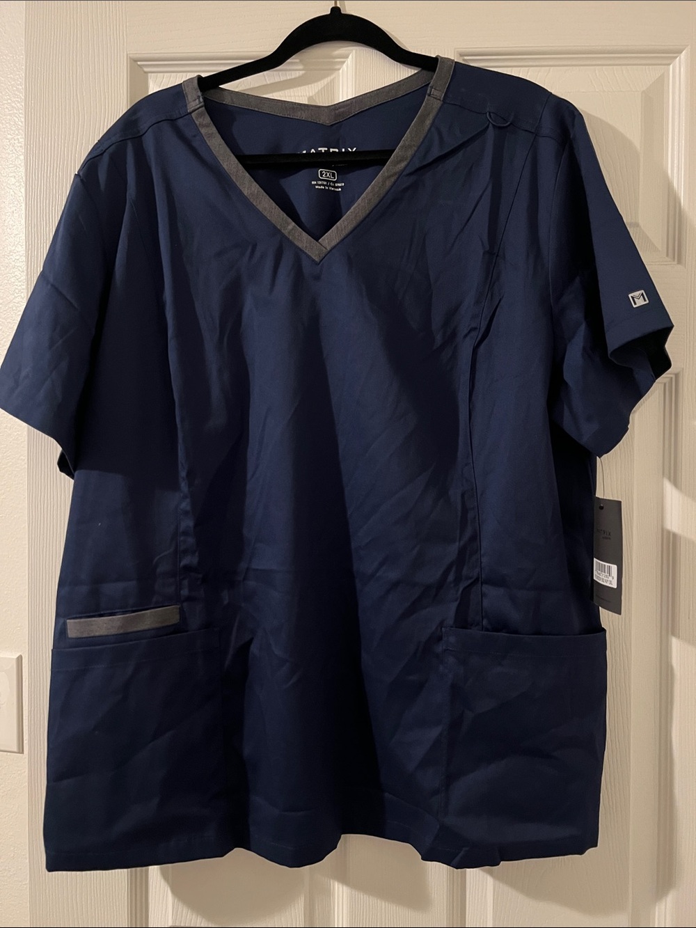 NWT Maevn Matrix Scrub Set Navy Blue Size 2x (petite pants)